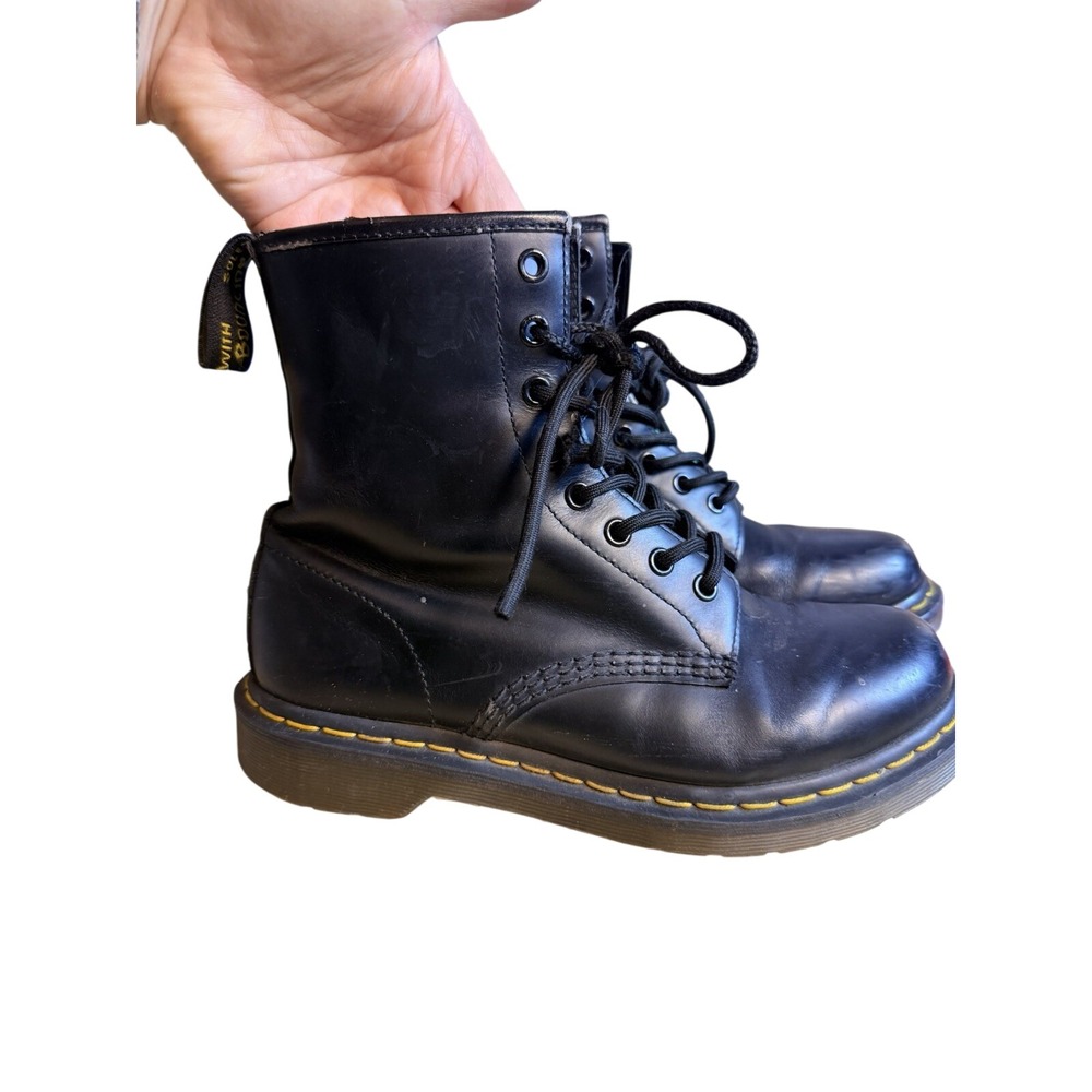 Martens 1460 8 Eye Black Leather Boots Womens 8 UK 6 EU 39 11821